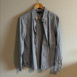 Banana Republic Black and White Checkered Men's Shirt